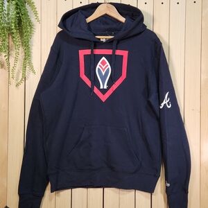New Era Hoodie Atlanta Braves, Navy with Red and White Design
